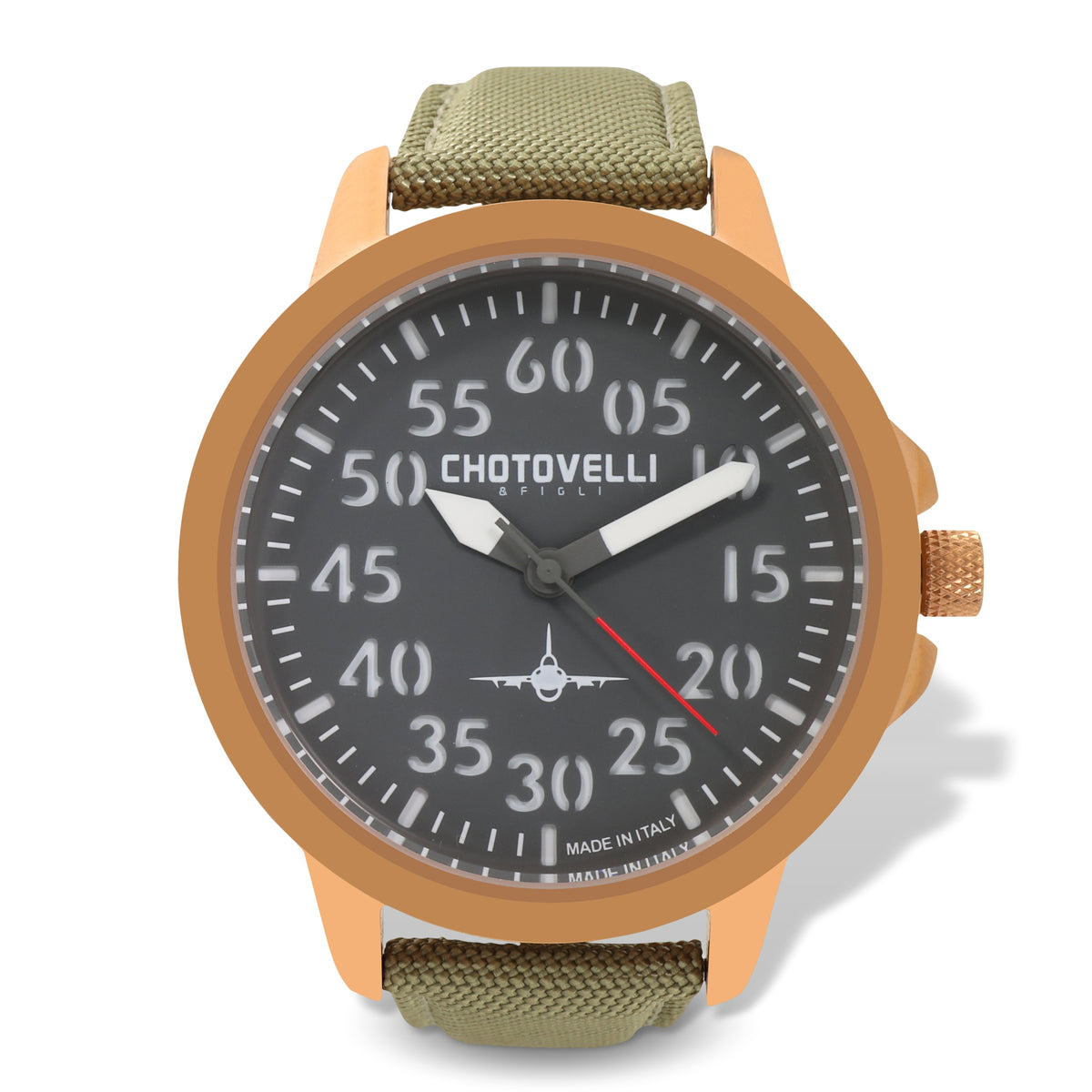 Italian Pilot Watch | Rose Gold Aviator Timepiece – Chotovelli & Figli