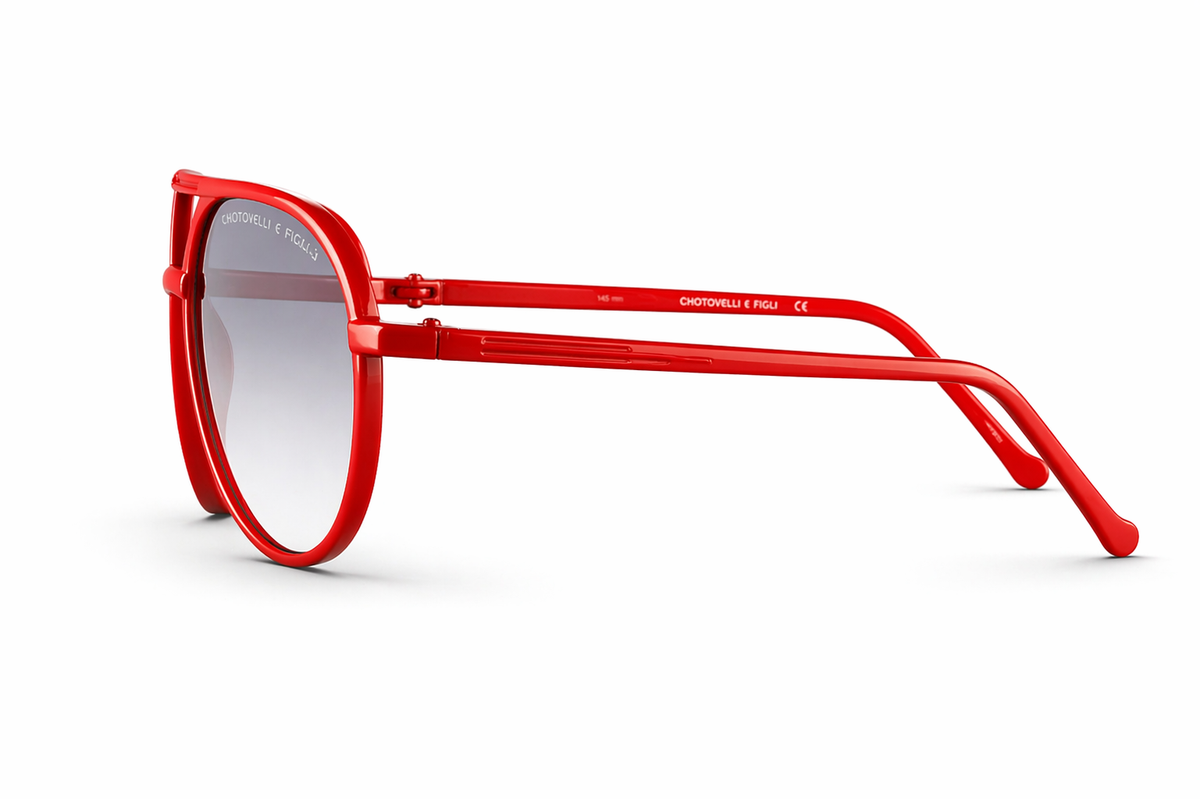 NWOT Chunky Resin Aviator Frame Sunglasses with Gradient lens in Red Red/Silver Lightweight Metal Aviator Gradient Sunglasses  main image 2