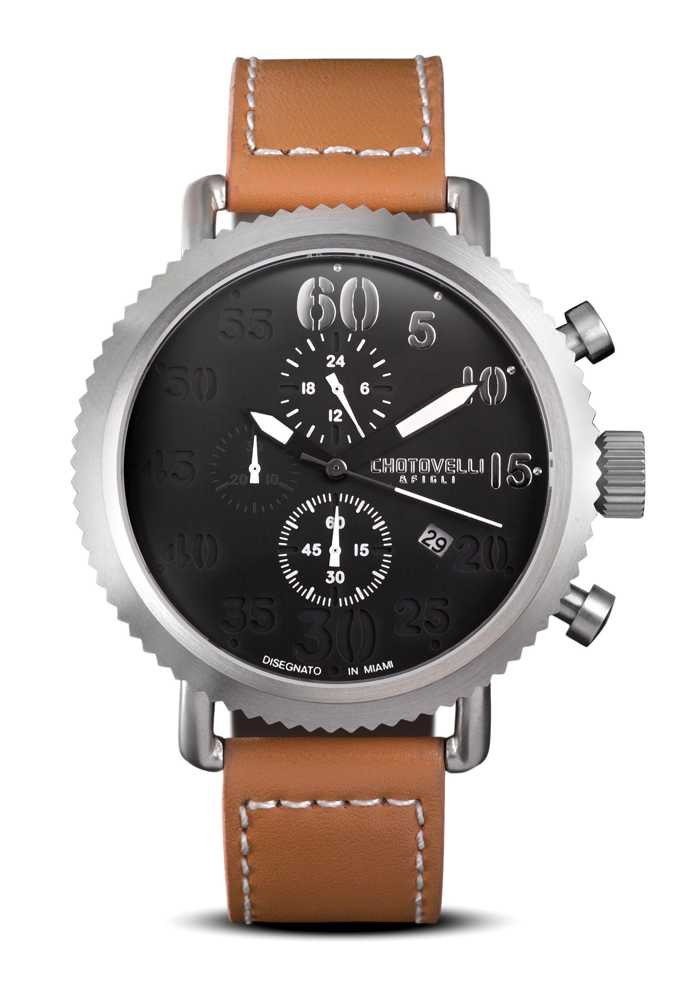 Aviator Leather Watch | Sapphire Crystal Watch | Chotovelli & Figli