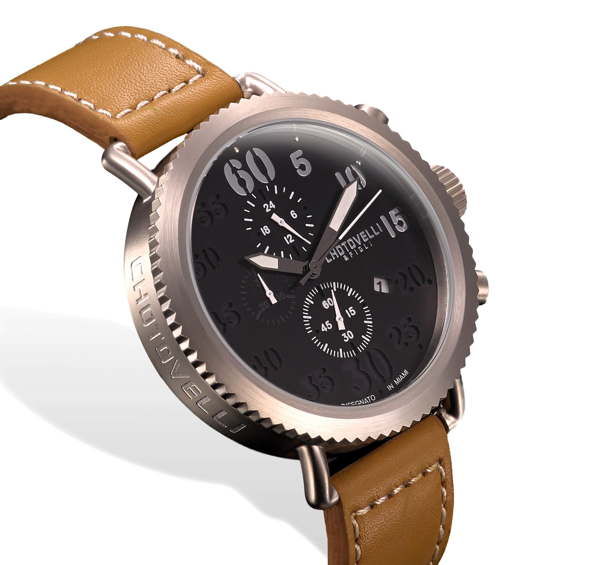Aviator Leather Watch | Sapphire Crystal Watch | Chotovelli & Figli