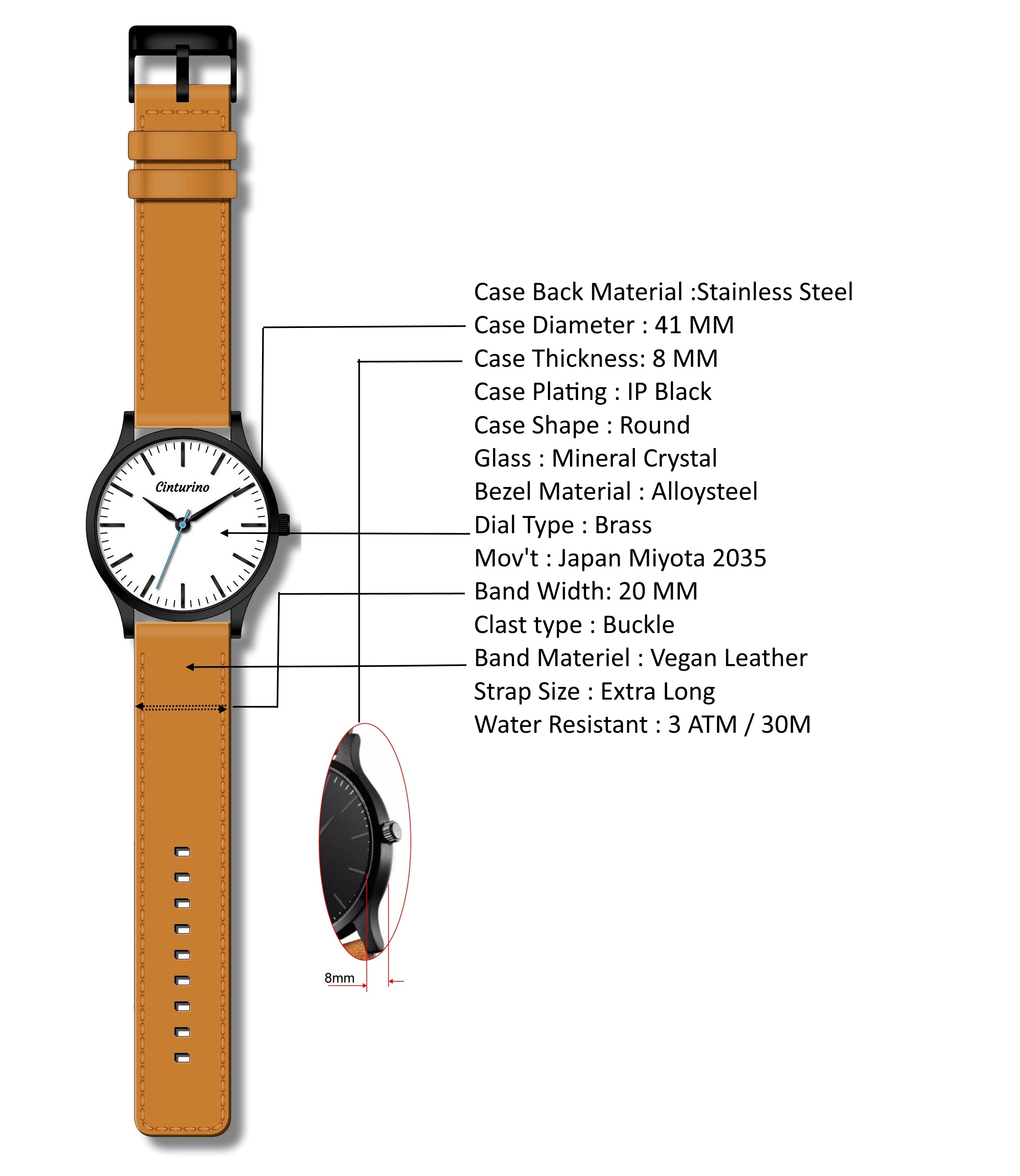 Water Resistant Watch | Unisex Watch | Chotovelli & Figli