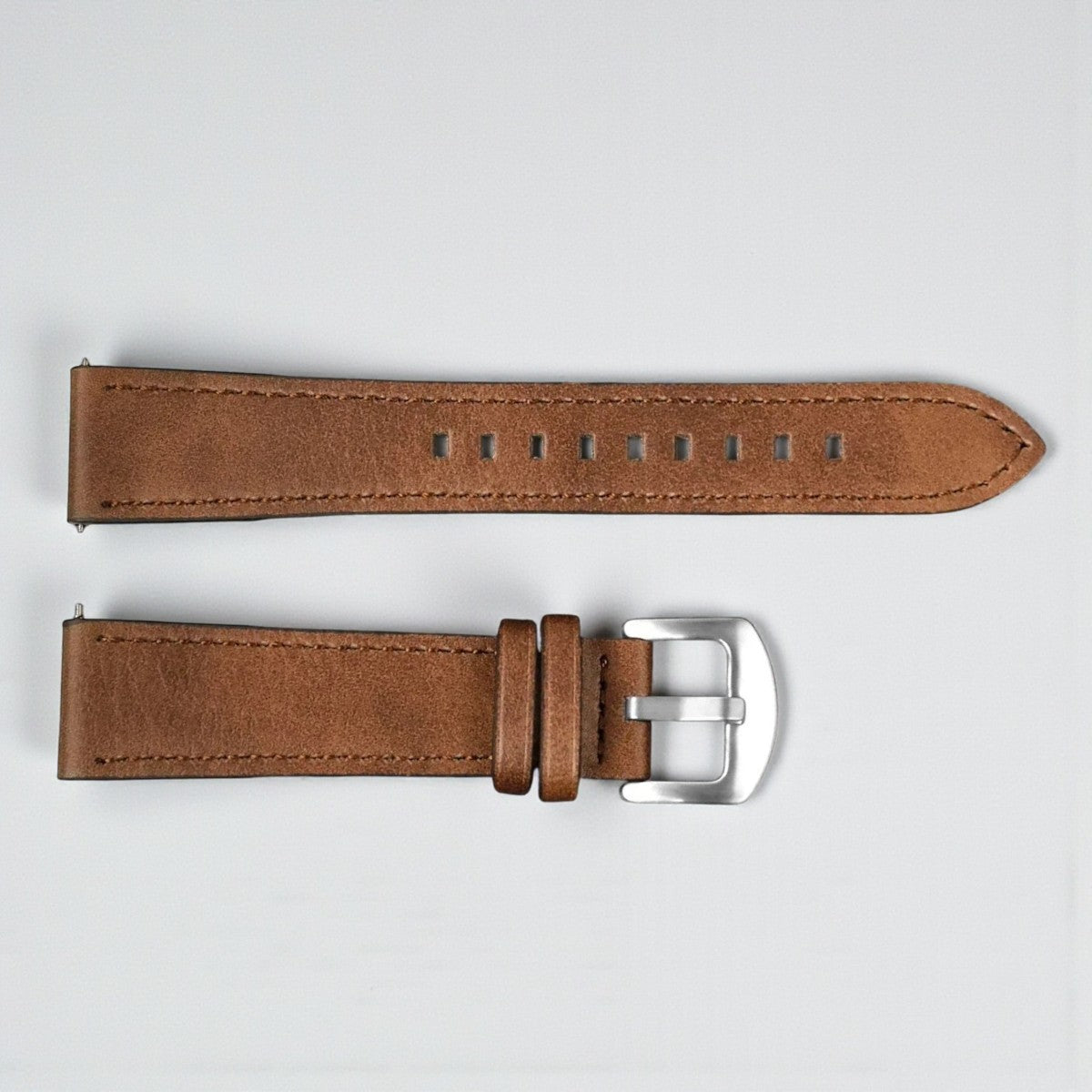 Chotovelli Brown Leather Watch Strap - Steel Buckle