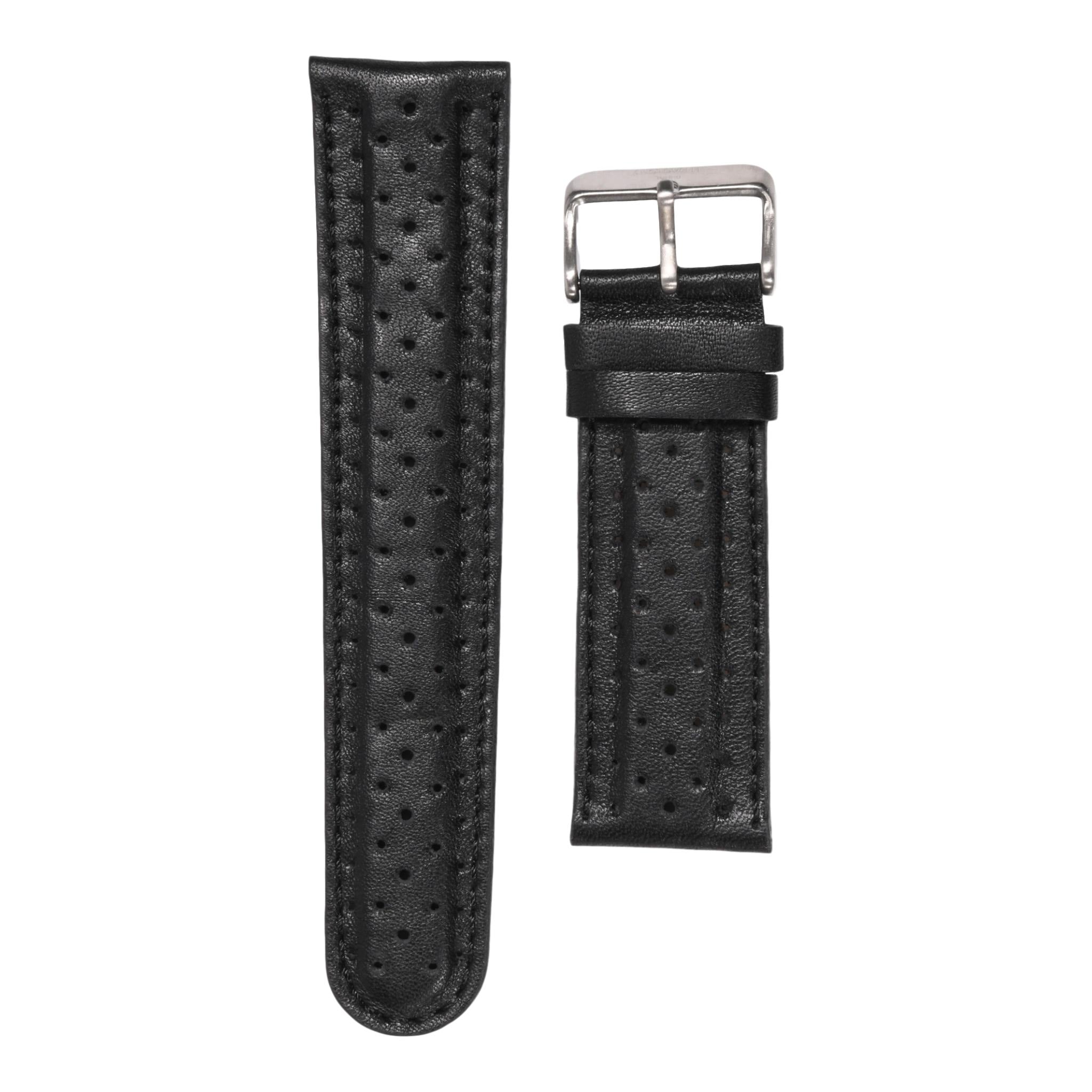 Black Leather Strap | 24mm Black Strap | Chotovelli & Figli