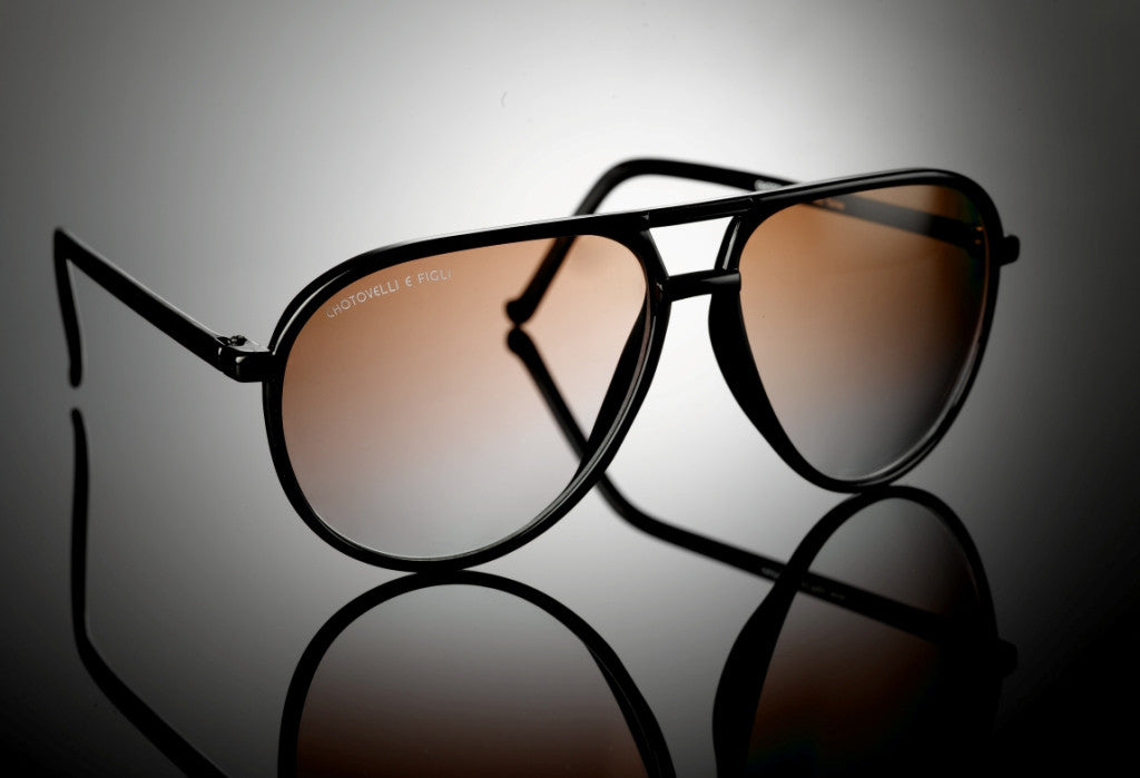 Aviator Sunglasses - Black/Brown Sunglasses - Chotovelli & Figli