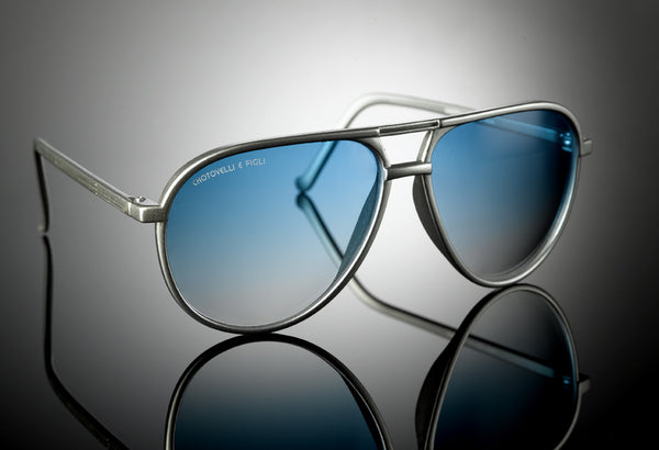 Aviator Sunglasses - Silver/blu Sunglasses - Chotovelli & Figli